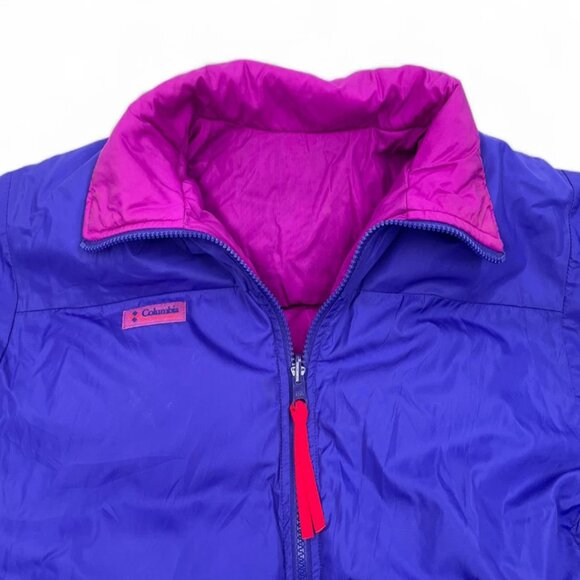 Columbia Vintage Reversible Down Puffer Bomber Ski Snow Board Jacket Women's L - Picture 4 of 8